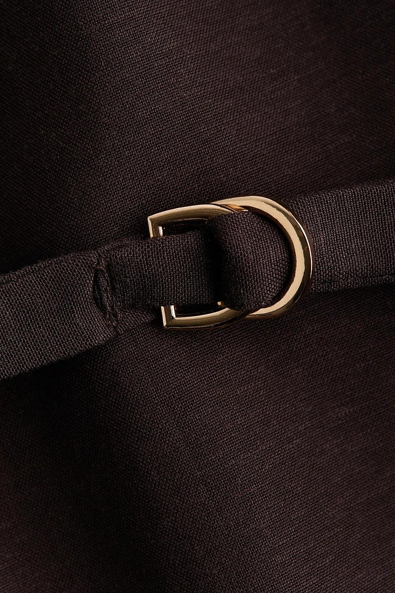 Short-Sleeved Linen-Blend Jacket