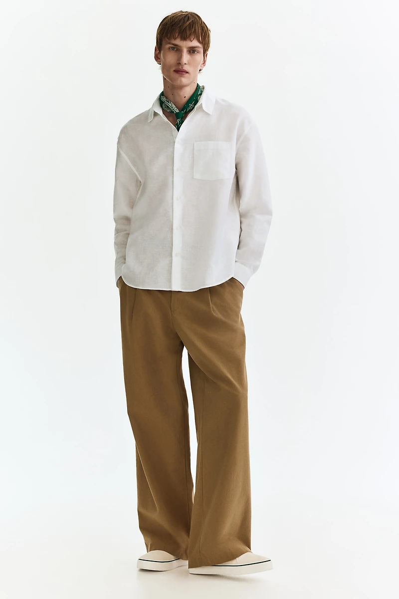 Chemise décontractée en lin mélangé