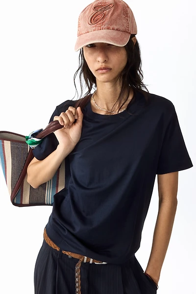 T-shirt en soie mélangée