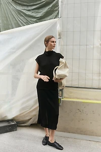 Jupe midi froissée