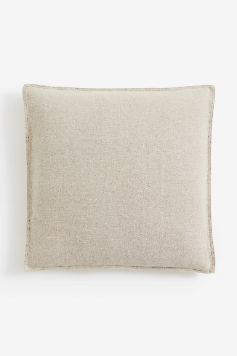 Housse de coussin en lin lavé