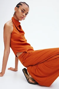 Gathered Viscose Pants