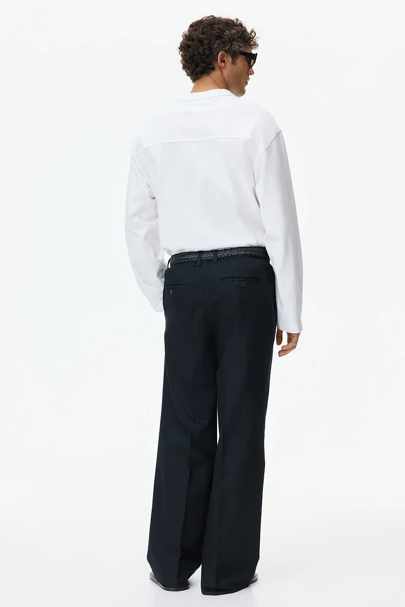Pantalon ample en lin mélangé