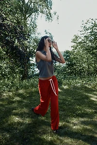 Wide-Leg Drawstring Pants