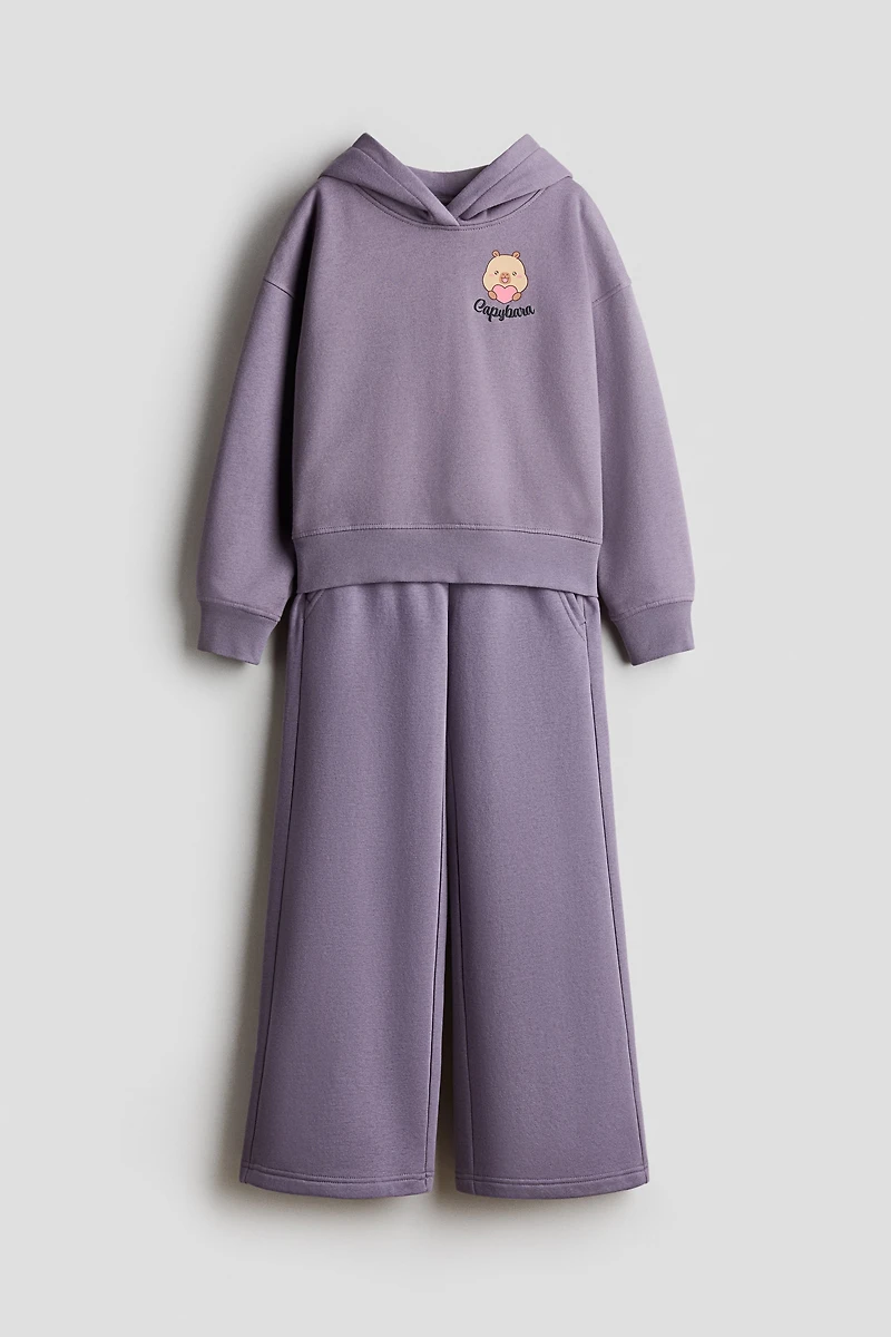 Ensemble 2 pièces en molleton avec motif