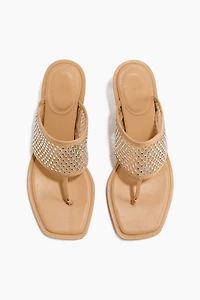 Embellished Kitten-Heeled Sandals