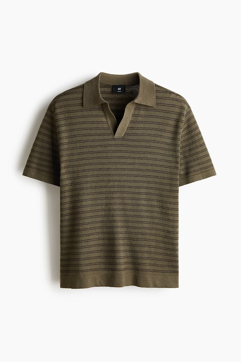 Regular-Fit Linen-Blend Polo Shirt