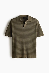 Regular-Fit Linen-Blend Polo Shirt