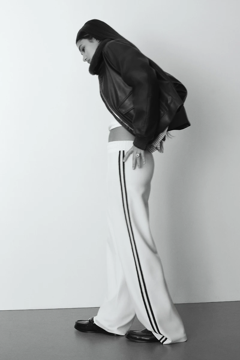 Pantalon en scuba avec taille élastique