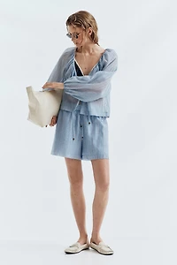 Linen-Blend Pull-On Shorts