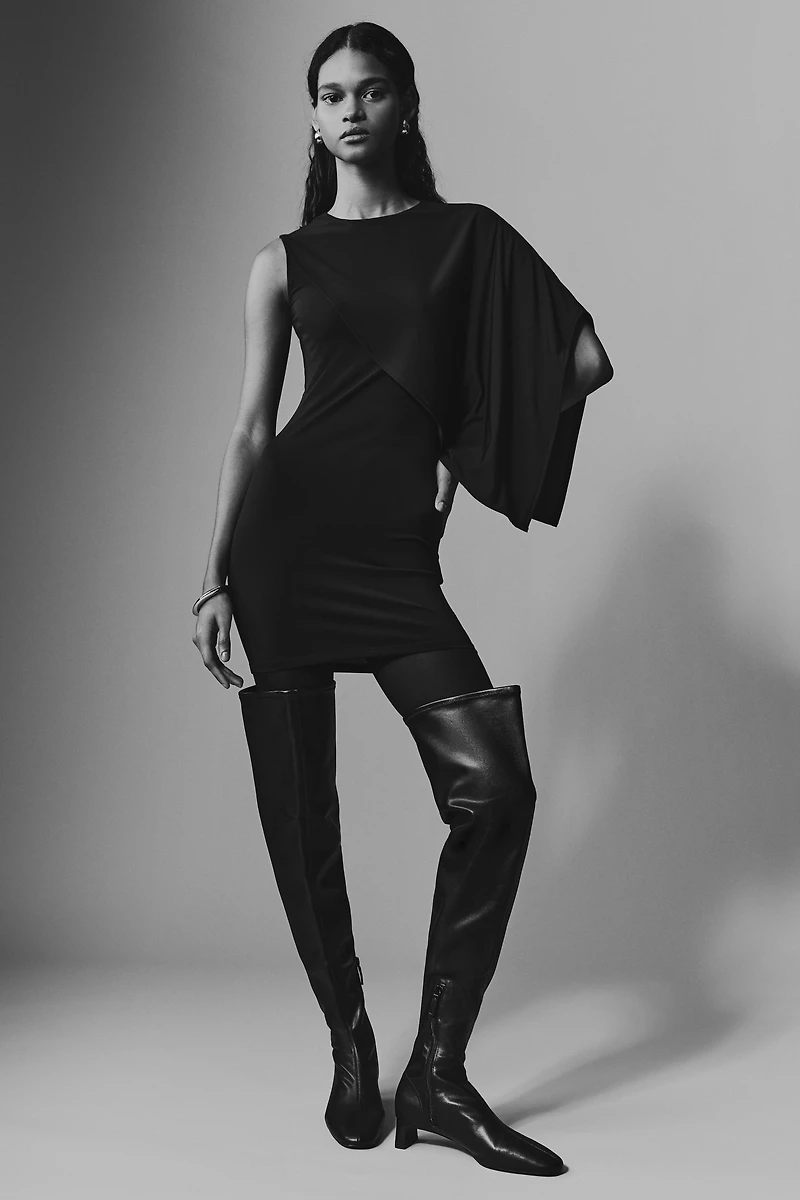 Cape-Detail Mini Dress