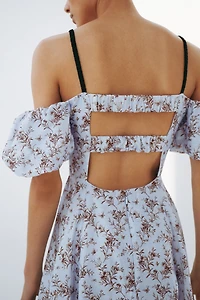 Robe épaules dénudées en lin mélangé