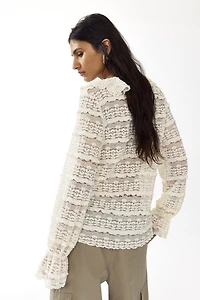 Lace-Look Jersey Blouse