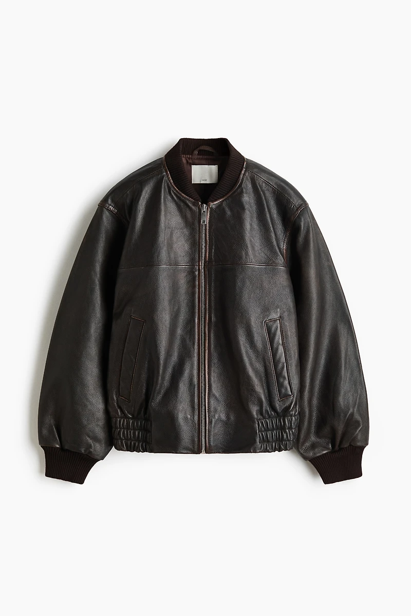 Leather Bomber Jacket