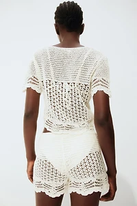 Short de plage façon crochet
