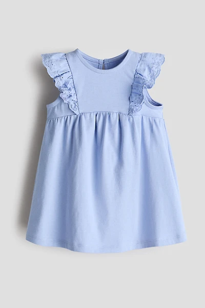 Ruffle-Trimmed Cotton Dress