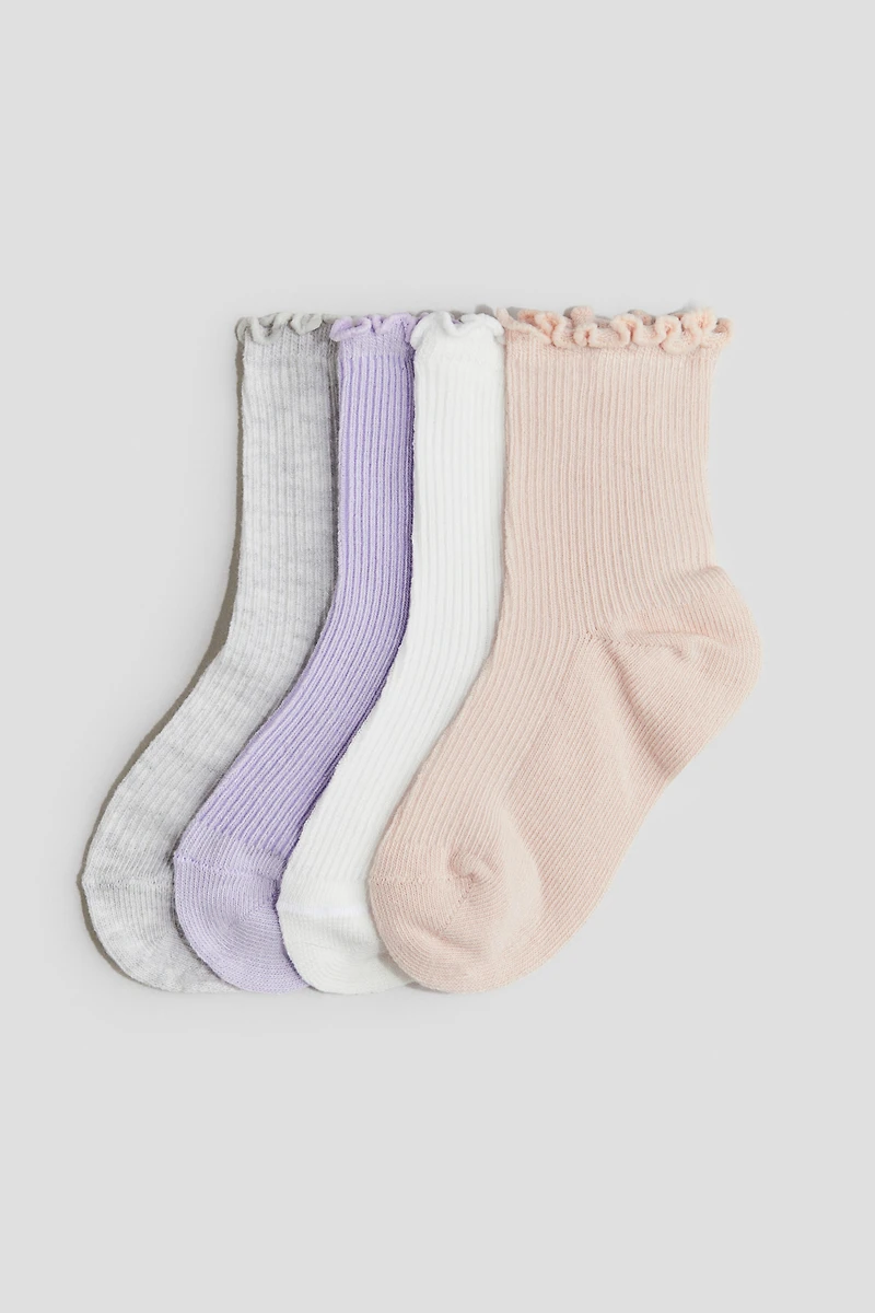 Lot de 4 paires chaussettes avec détail surjeté