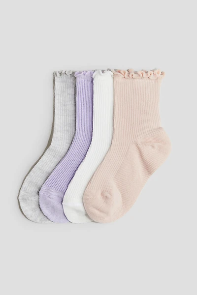 Lot de 4 paires chaussettes avec détail surjeté