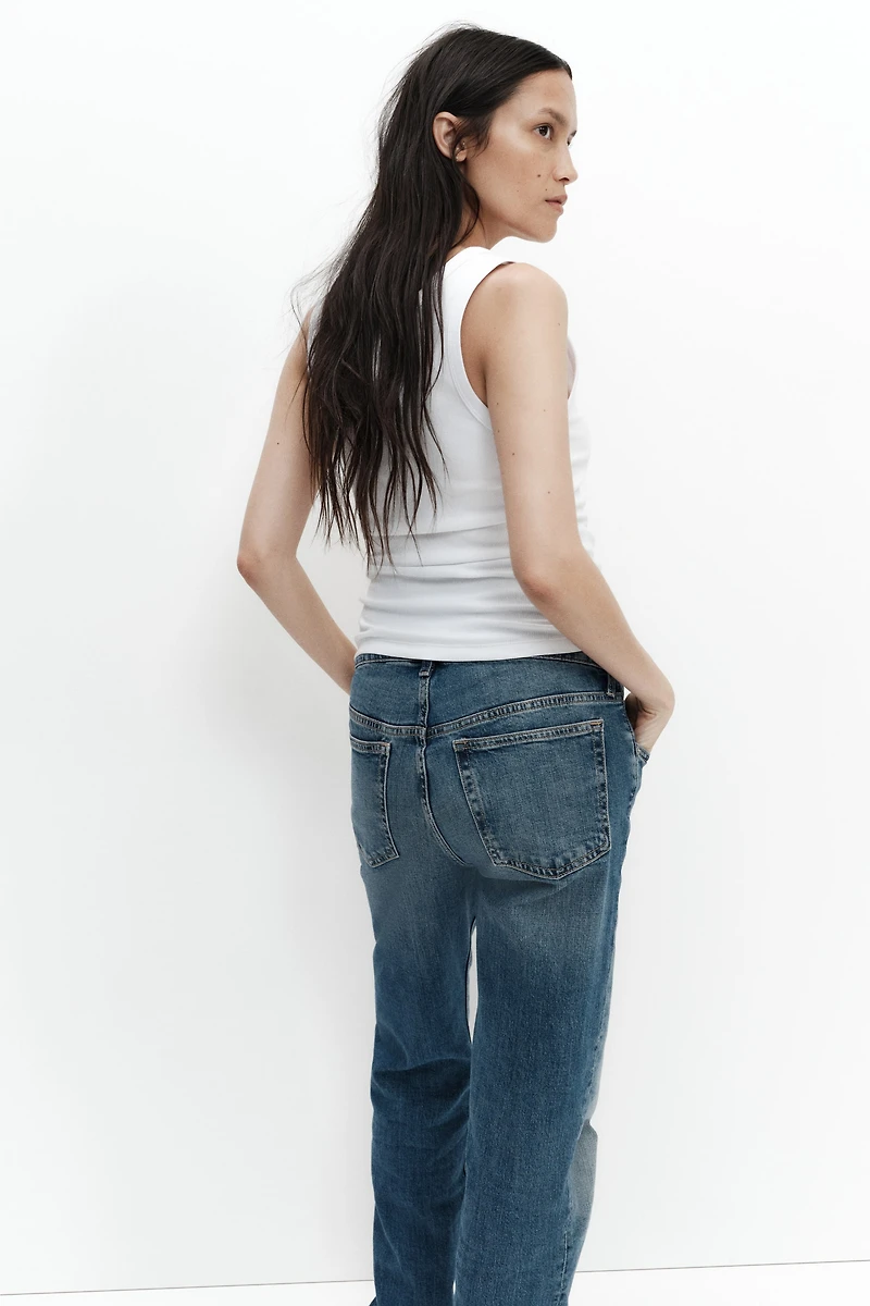 MAMA Slim Straight High Waist Jeans