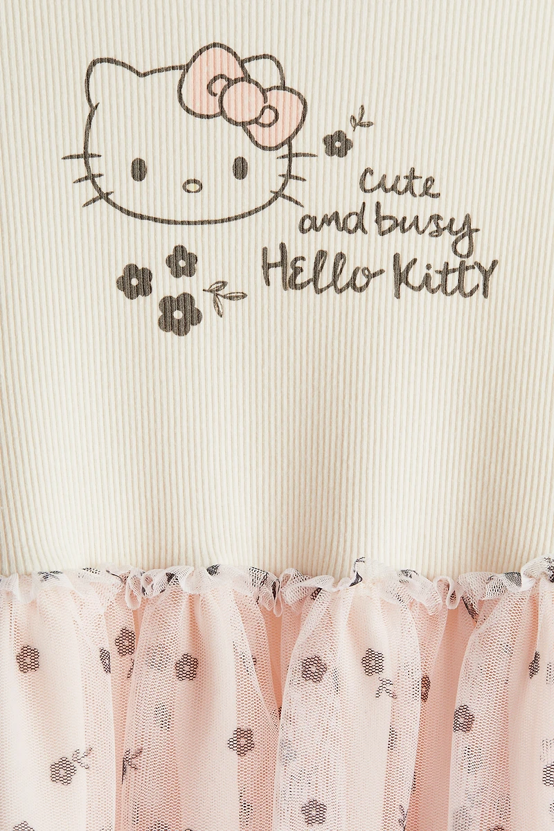 Printed Tulle-Skirt Dress