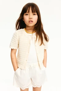 Shorts with Eyelet Embroidery