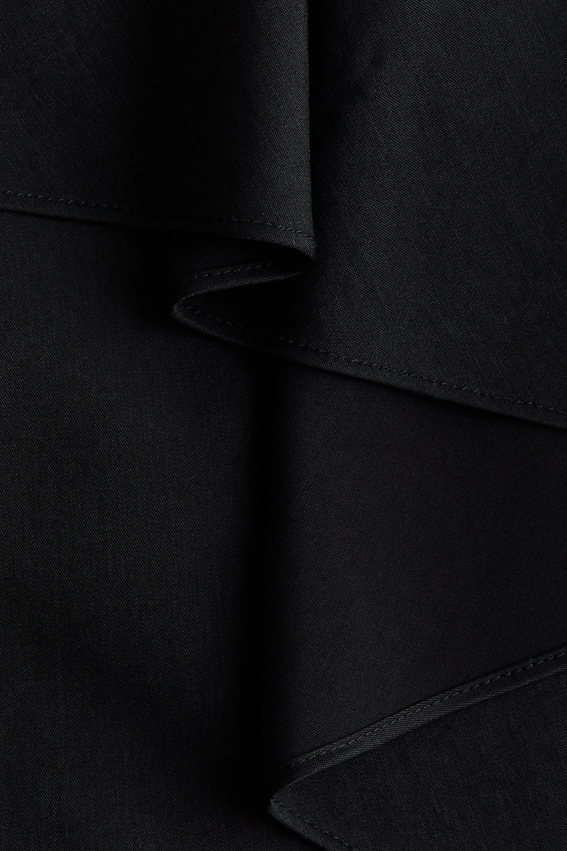 Draped-Panel Asymmetric Skirt