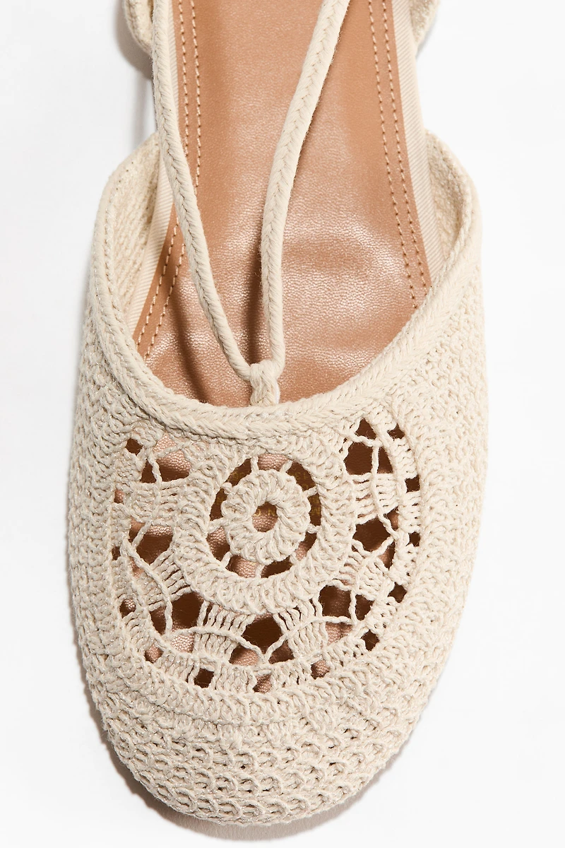 Crochet-Look Ballet Flats