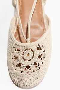 Crochet-Look Ballet Flats