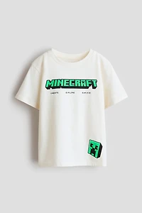 Cotton T-Shirt with Printed Motif