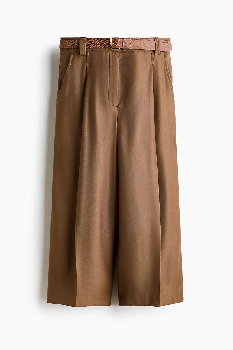 Belted Twill Culottes