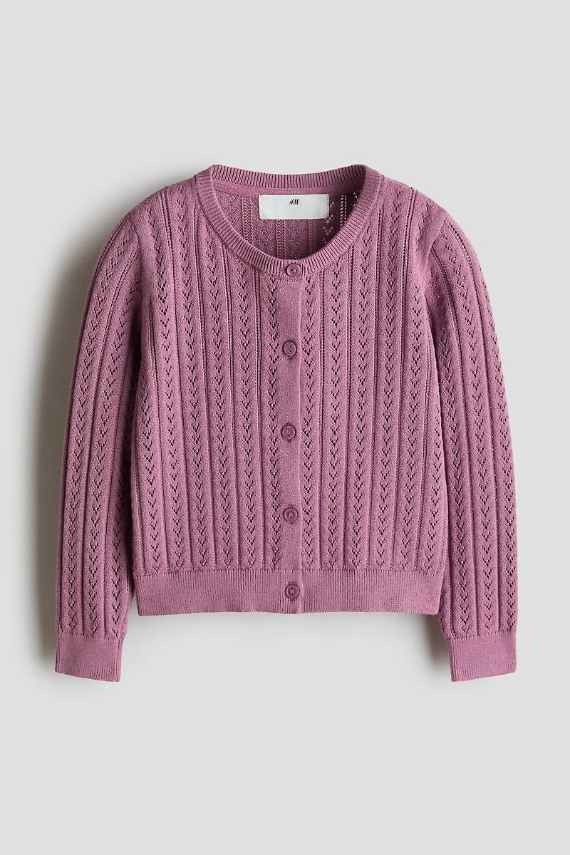 Pointelle-Knit Cotton Cardigan