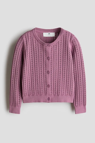 Pointelle-Knit Cotton Cardigan