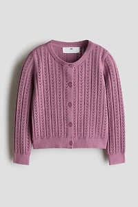Pointelle-Knit Cotton Cardigan