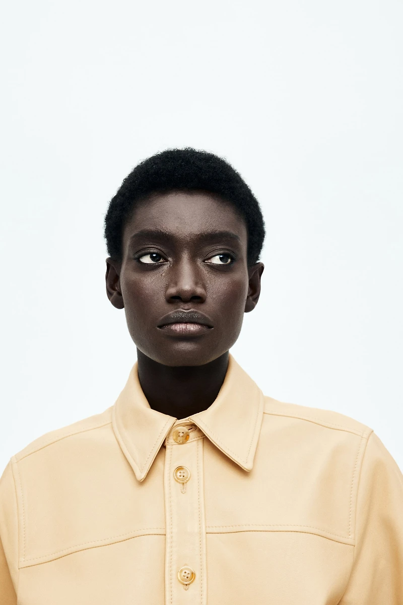 Loose-Fit Leather Shirt