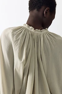 Oversized Cotton-Blend Blouse