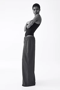 Wide-cut Pull-on Pants