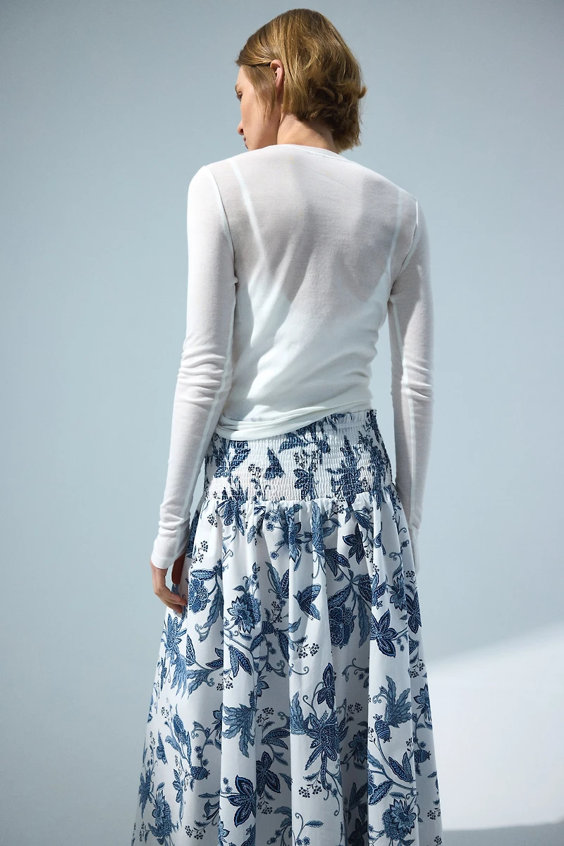 Jupe à taille smockée