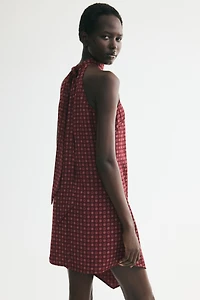 Tie-Detail Handkerchief Dress