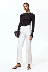 Flared ankle-length trousers