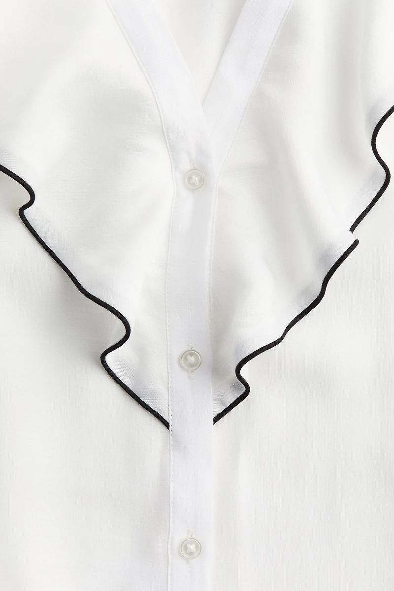 Flounce-Trimmed Blouse