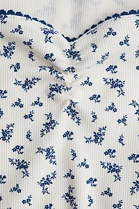 Ribbed Sweetheart-Neck Top