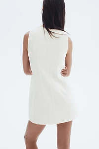 Button-Front Bouclé Dress