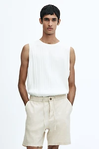 Regular-Fit Linen-Blend Shorts