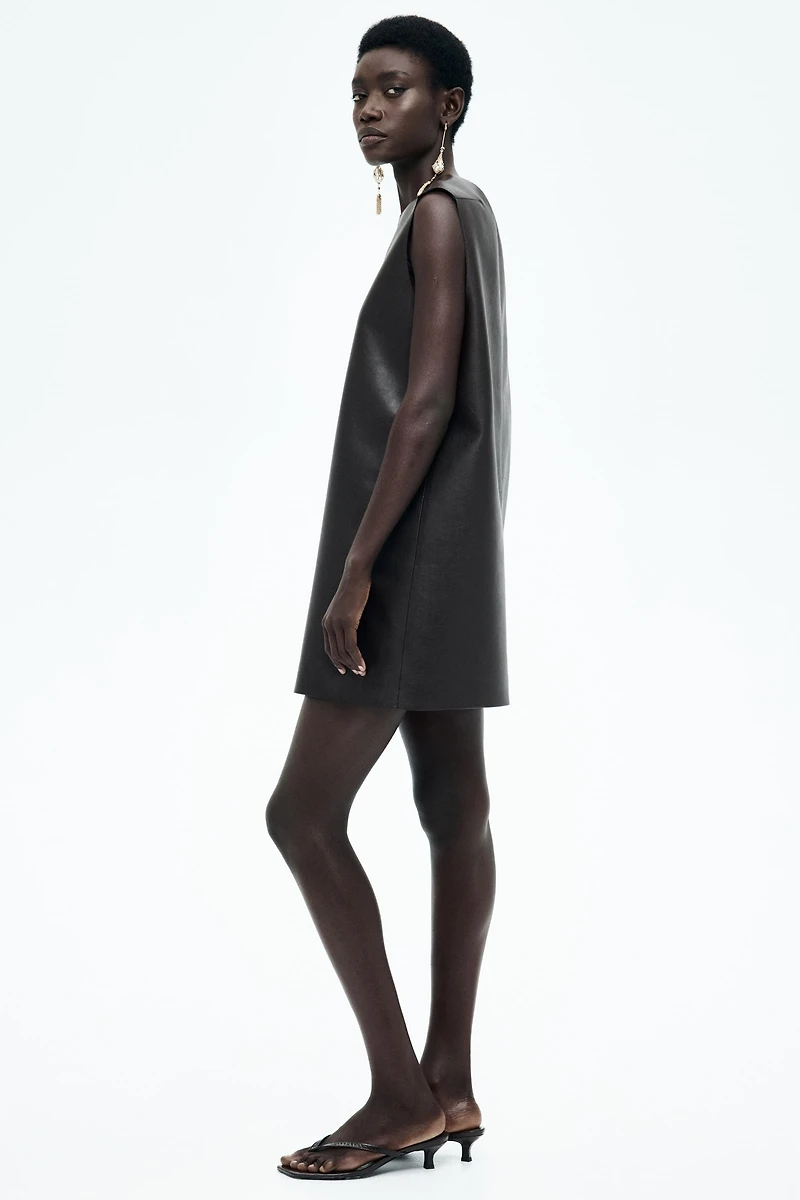 Braided-Detail Coated Dress