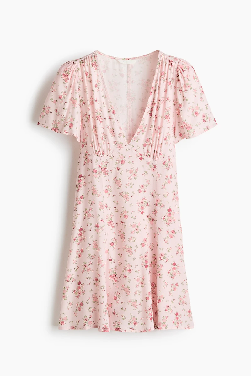 Viscose Dress with Flared Skirt