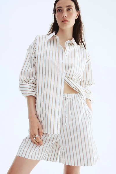 Short en coton avec cordon de serrage