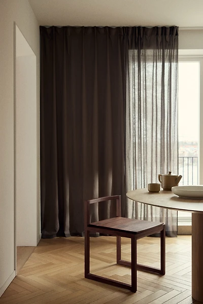1-Pack Long and Wide Linen-Blend Curtain Panel