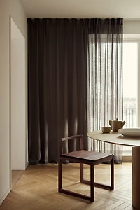 1-Pack Long and Wide Linen-Blend Curtain Panel