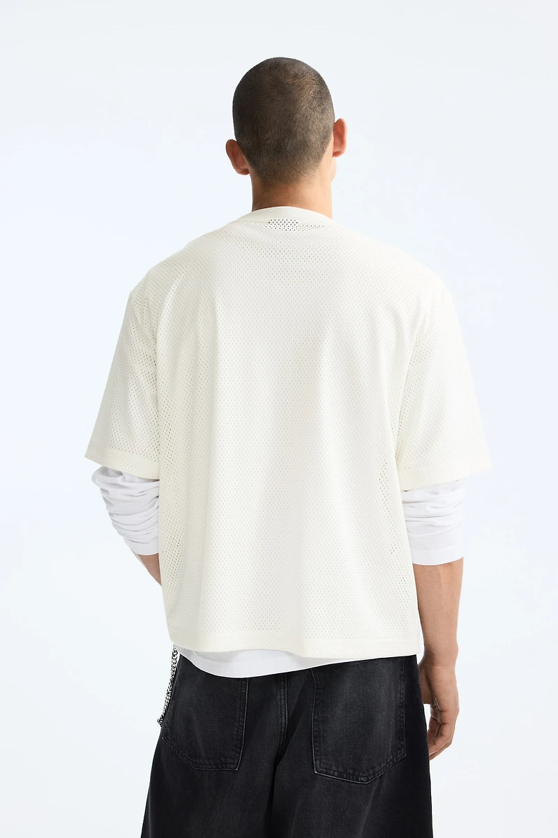 T-shirt grande taille en filet imprimé