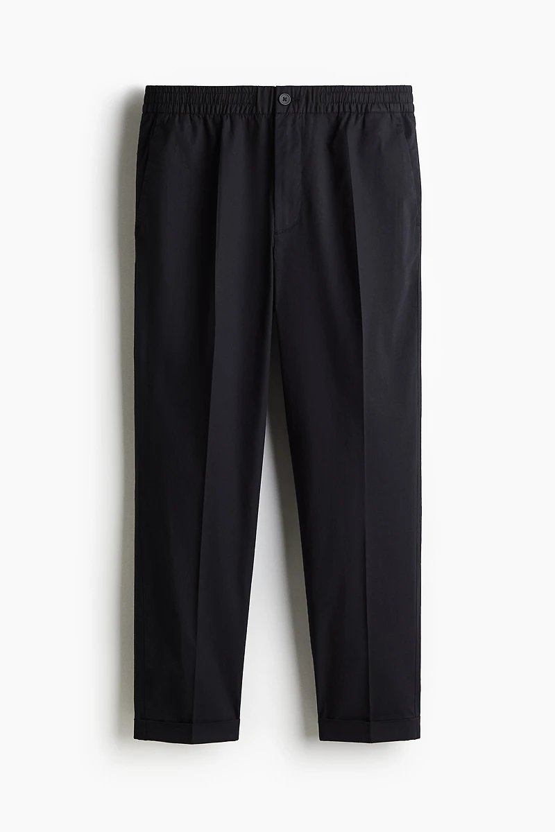 Regular-Fit Cropped Cotton Pants